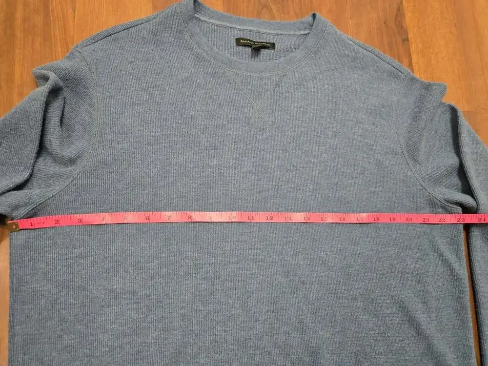 Banana Republic Sweater Mens L Blue Cotton Blend Crewneck Casual Minimalist Boho